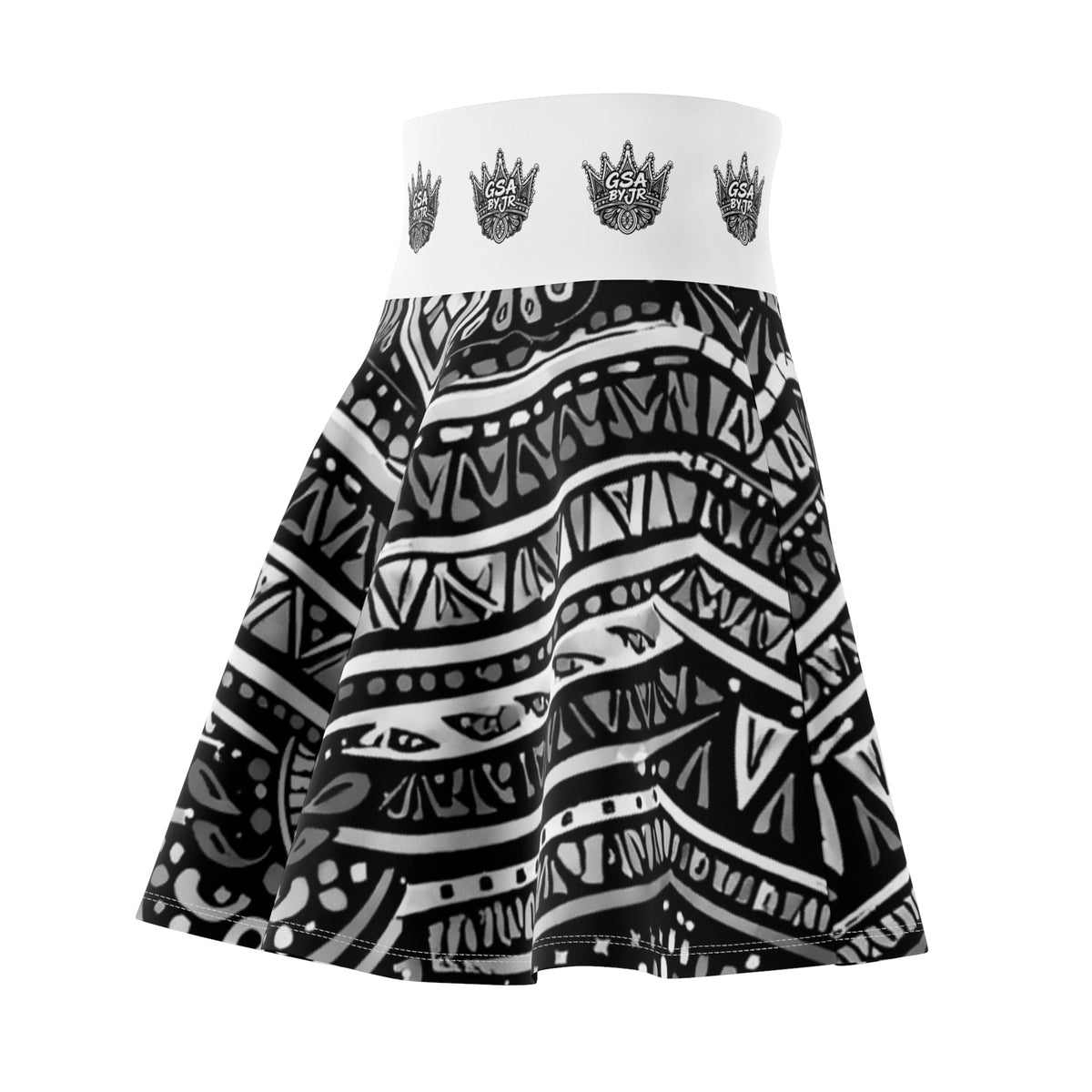 White Boho Skater Skirt