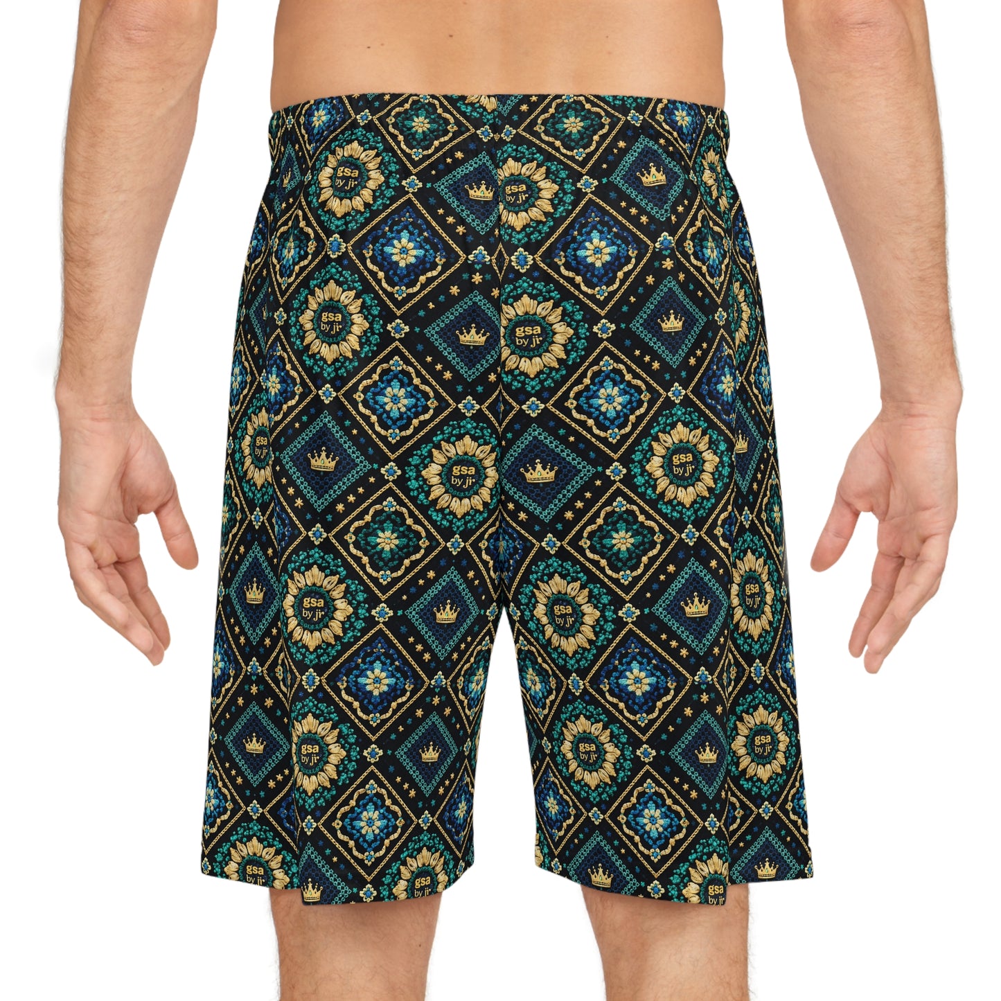 GSA BY JR Retro Blue & Gold Shorts
