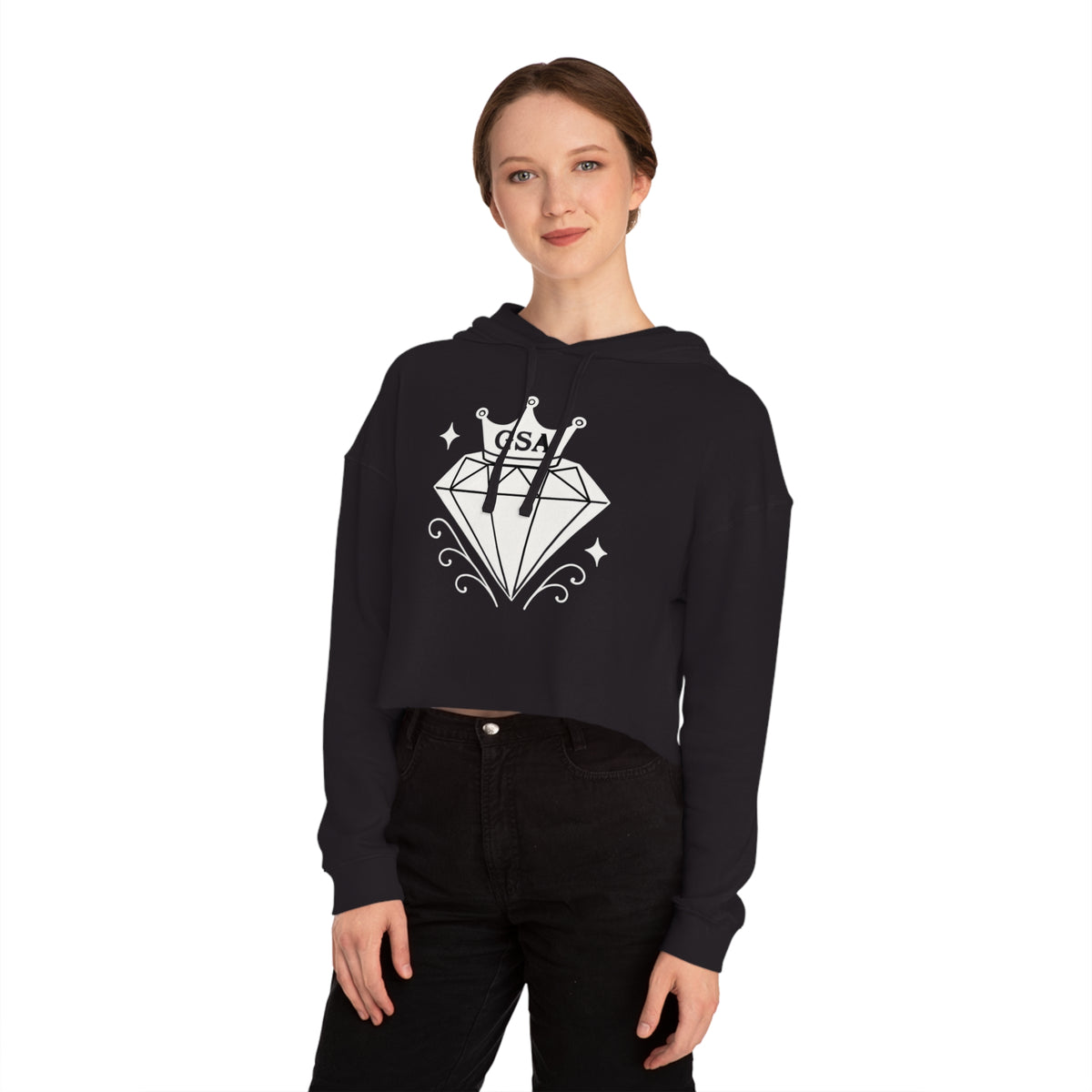 Black Diamond Cropped Hoodie