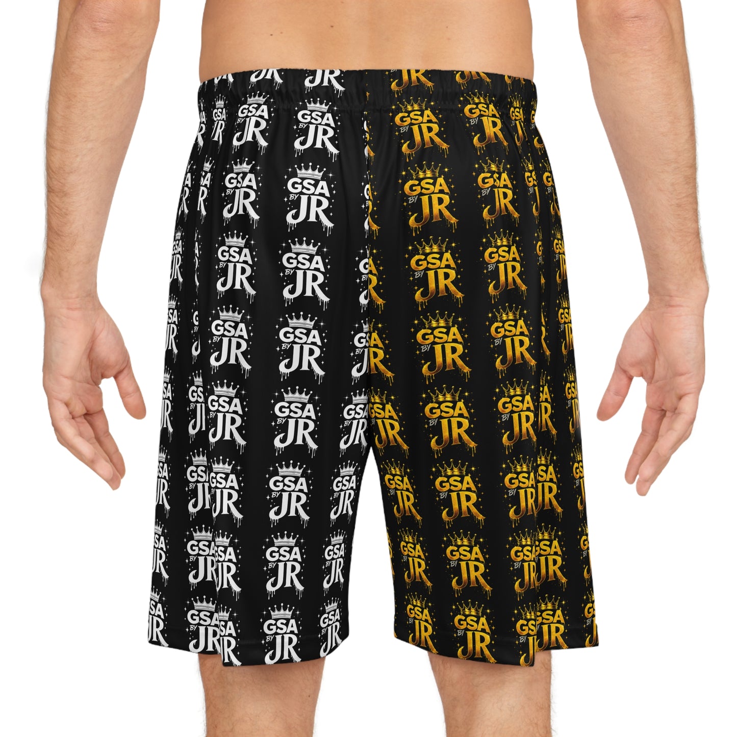 GSA BY JR Basketball Shorts - Split Color ( Yellow & White )