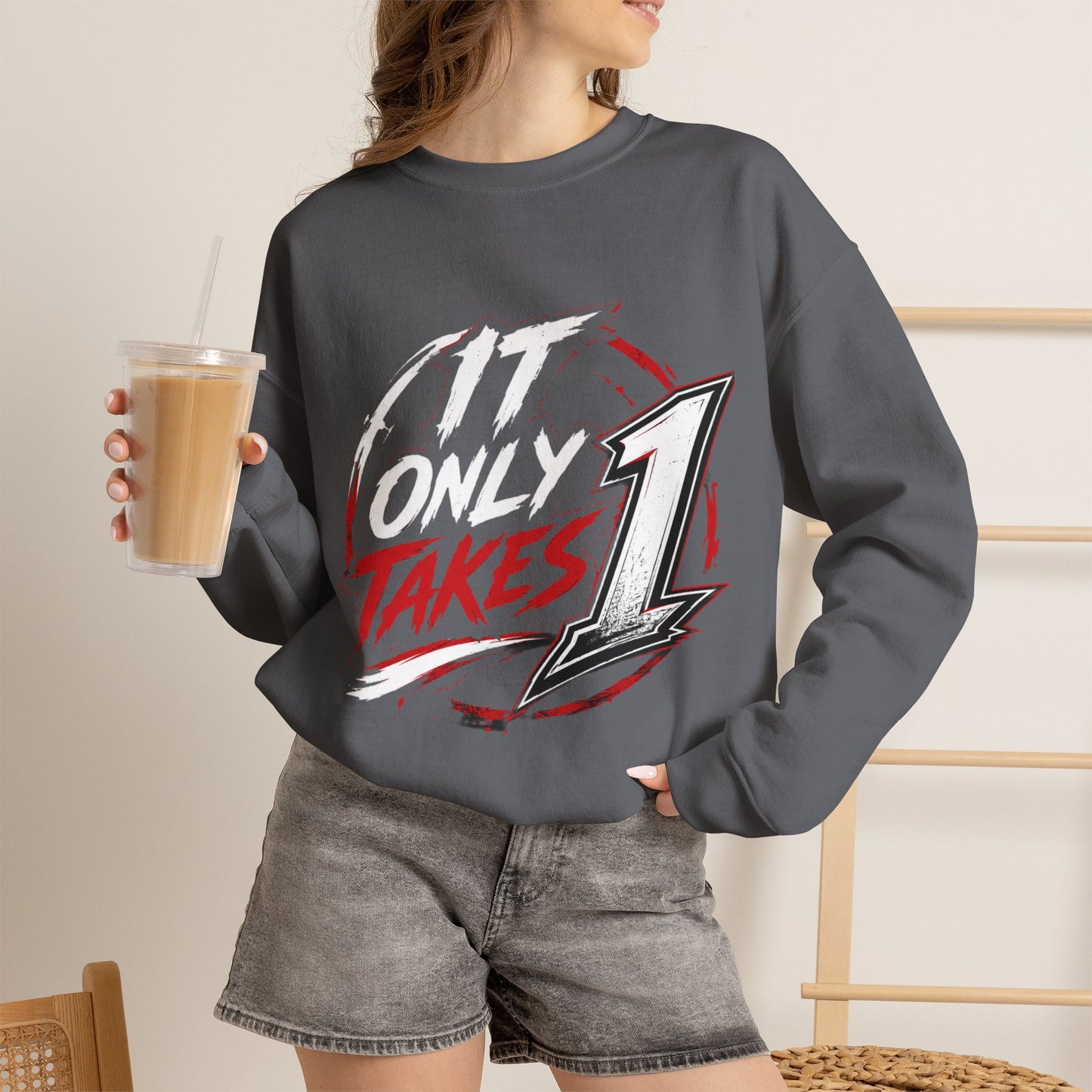 Jay Biv ' It Only Takes 1 Graphic Sweatshirt