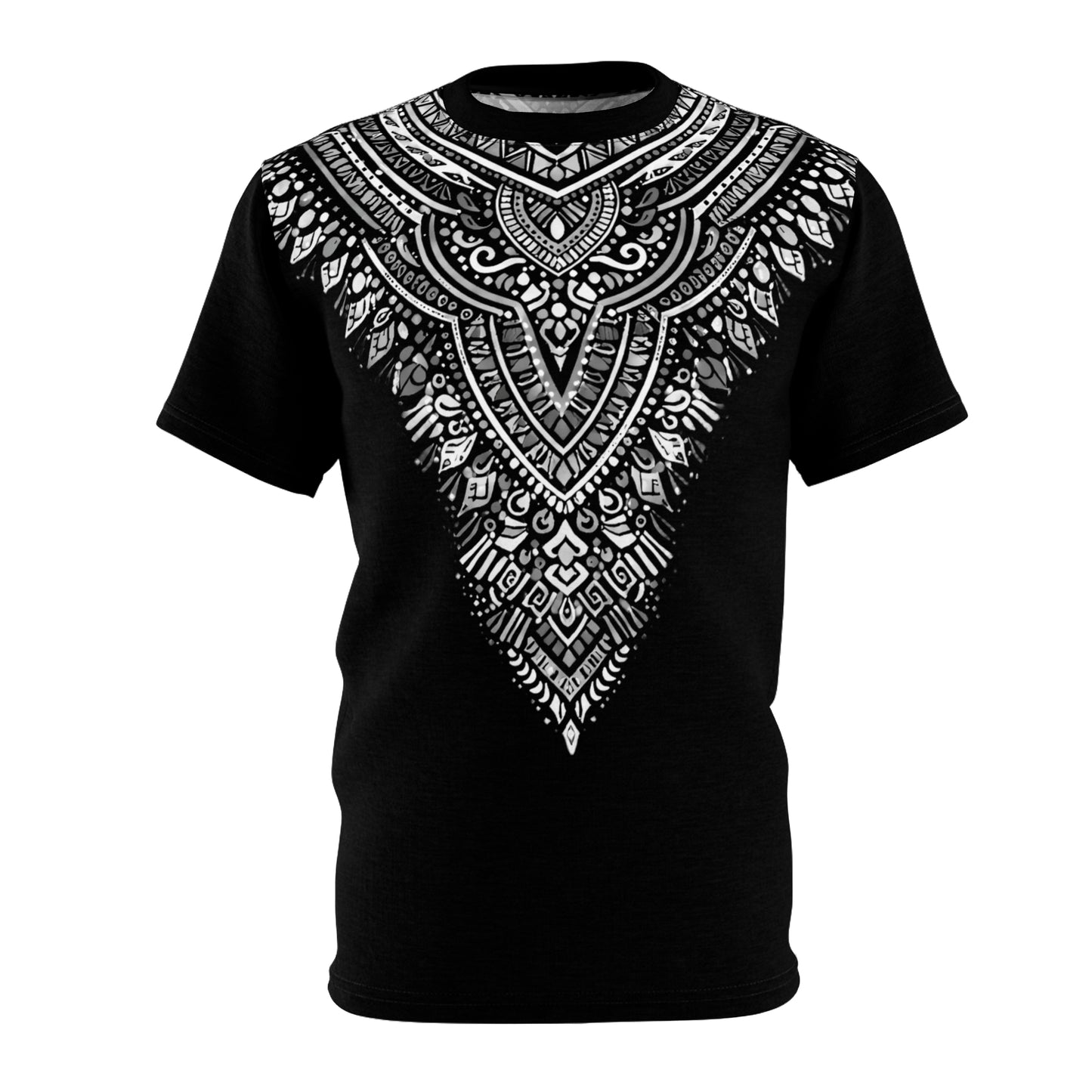 GSA BY JR Black Mandala V-Neck Tribal Tee