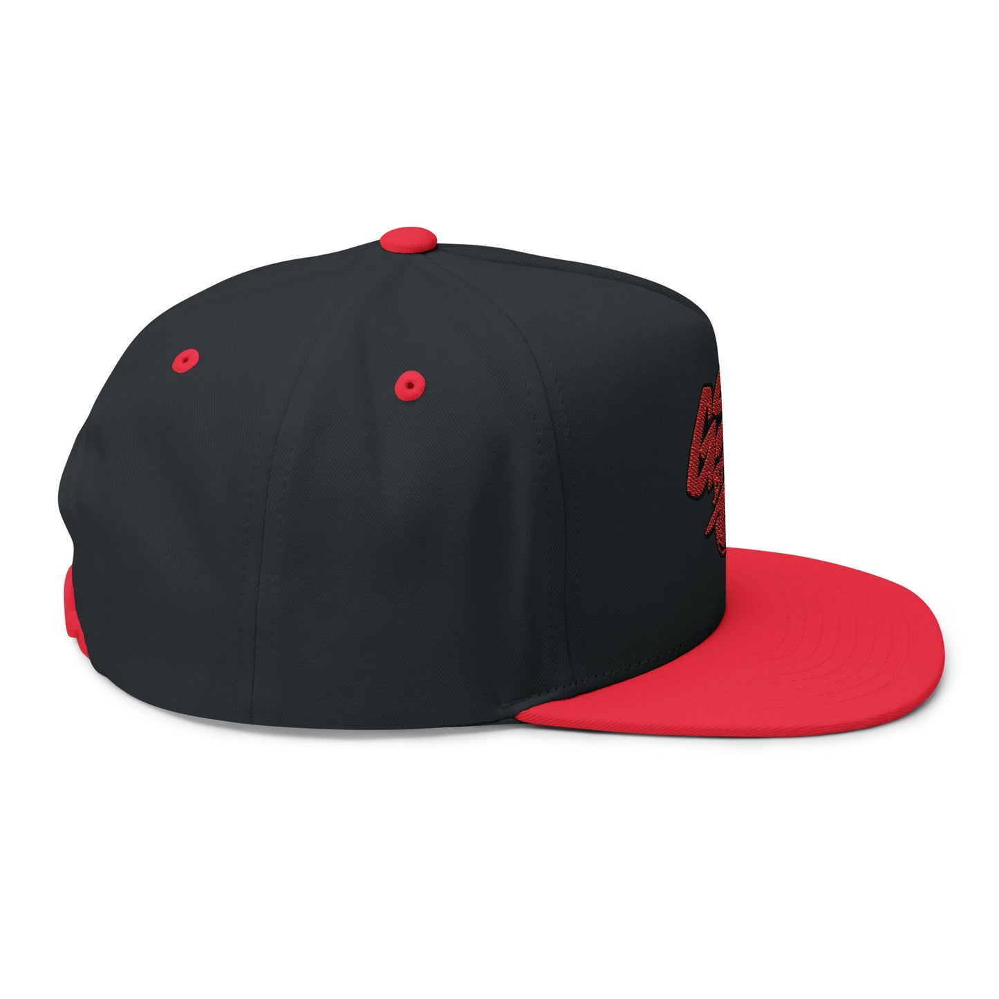 Red Graffiti Flat Bill Cap