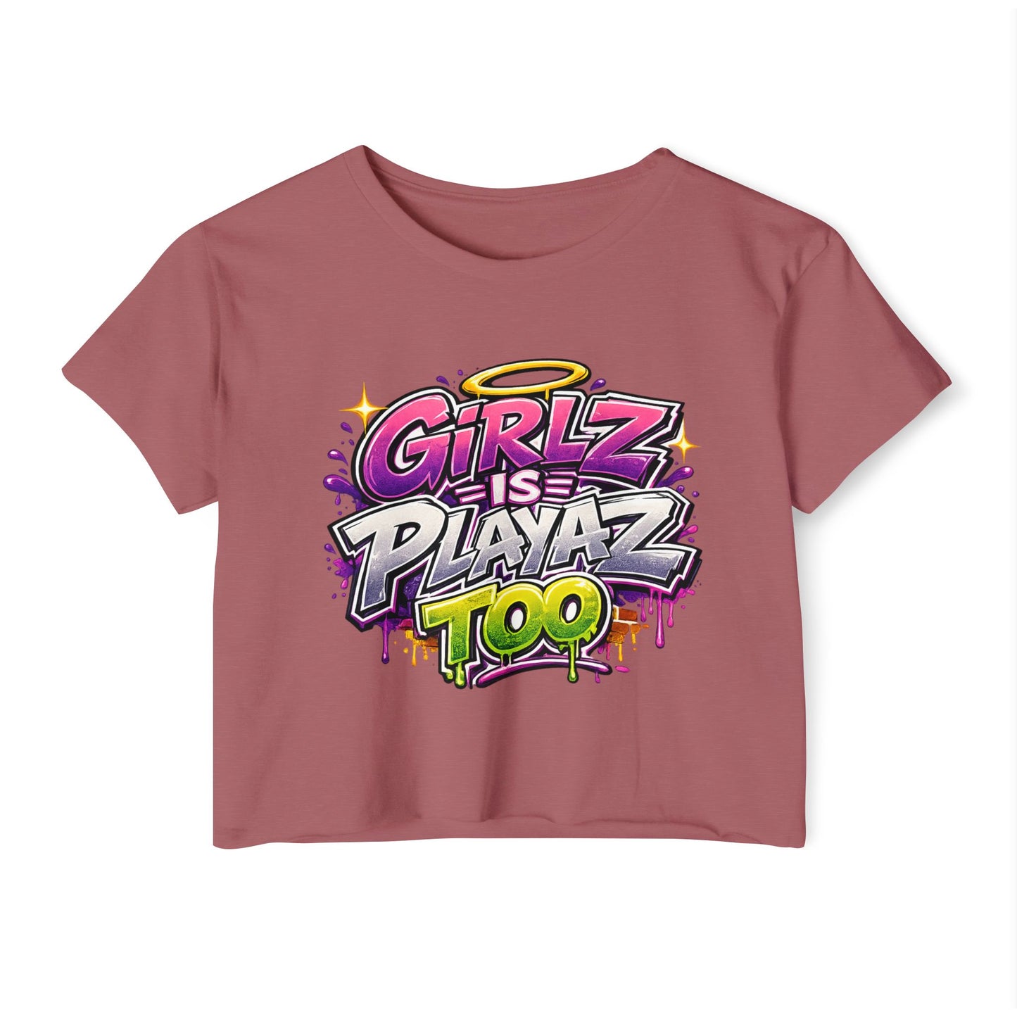 Girlz Is Playaz Too ' Cropped Tee