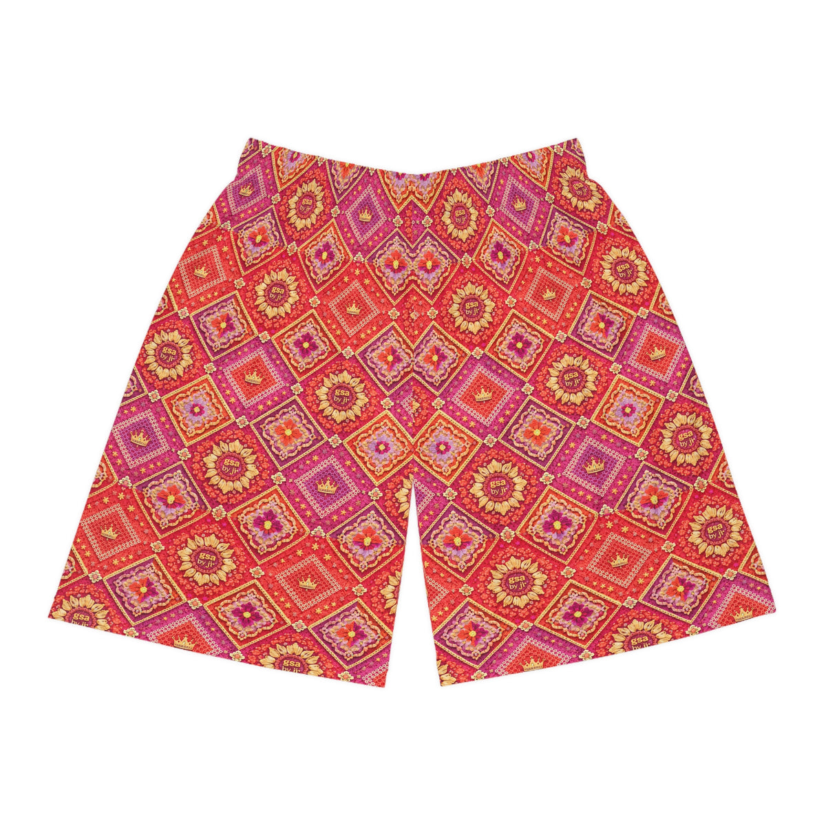 Floral Diamond Print Shorts
