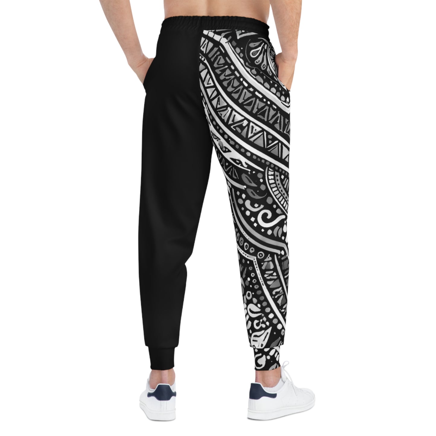 GSA BY JR Black & White Mandala Athletic Joggers