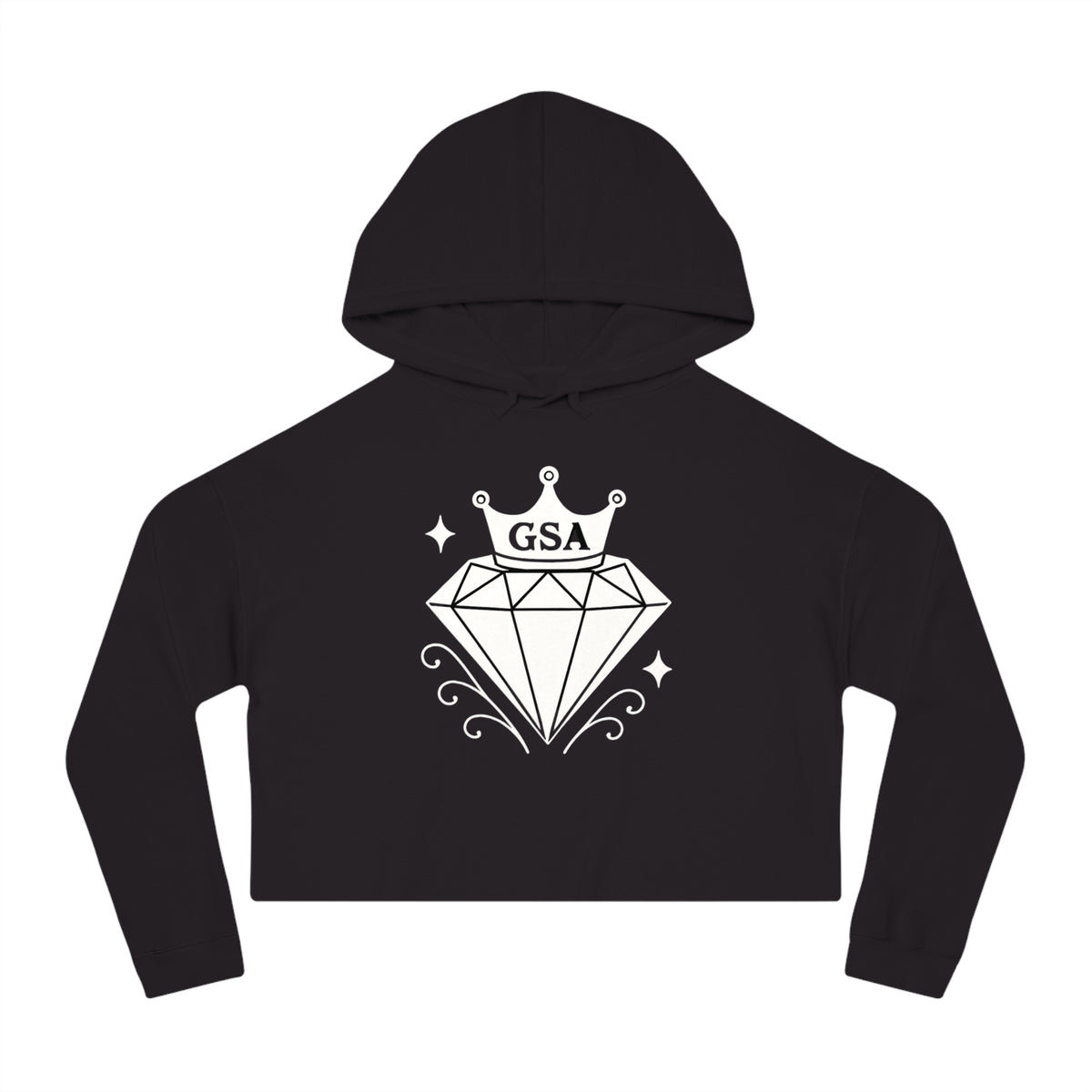 Black Diamond Cropped Hoodie