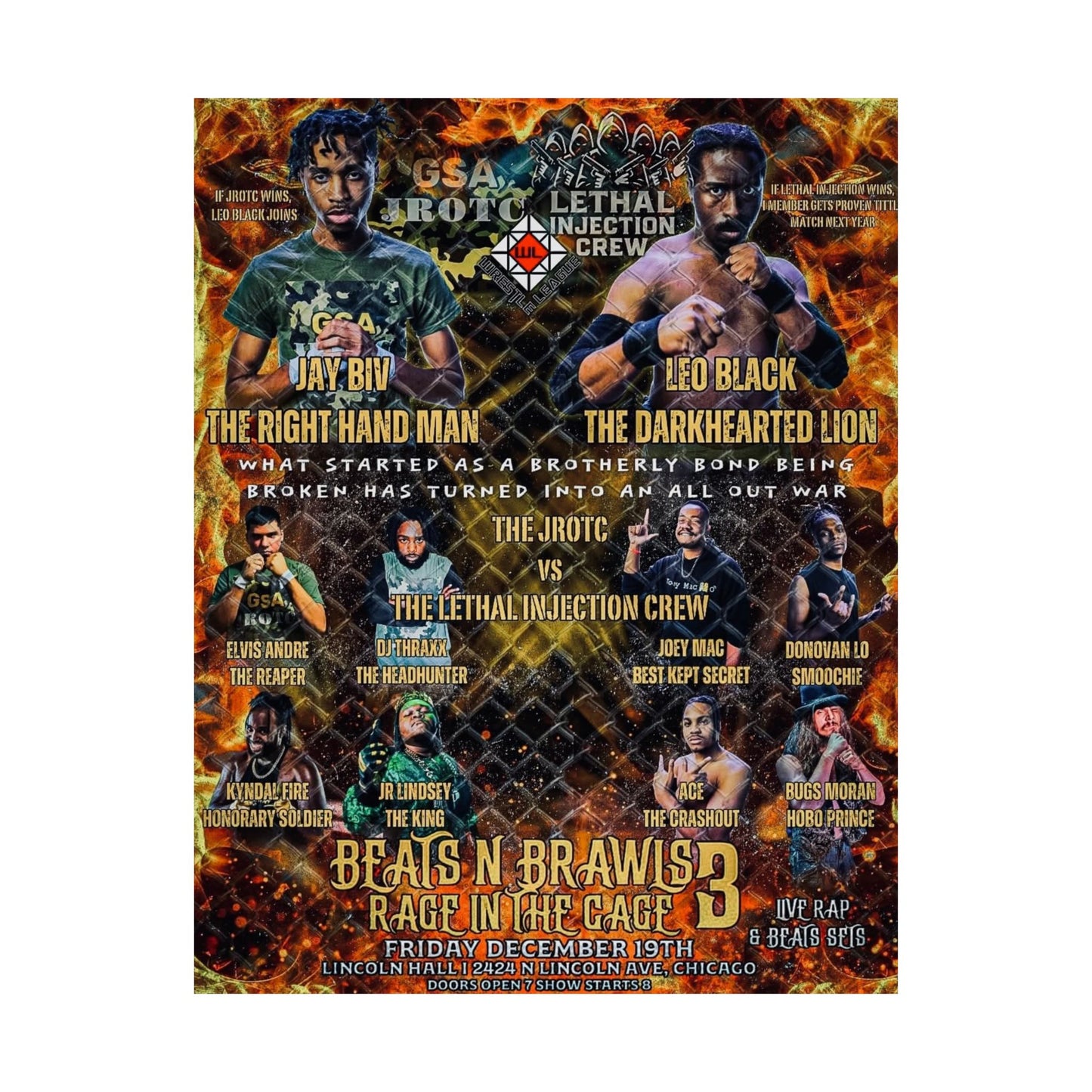 THE JROTC VS LIC POSTER ( Beats & Brawls 3 )