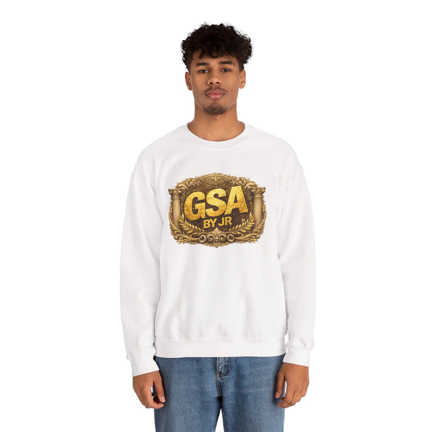 GSA BY JR Vintage Gold Emblem Crewneck Sweatshirt