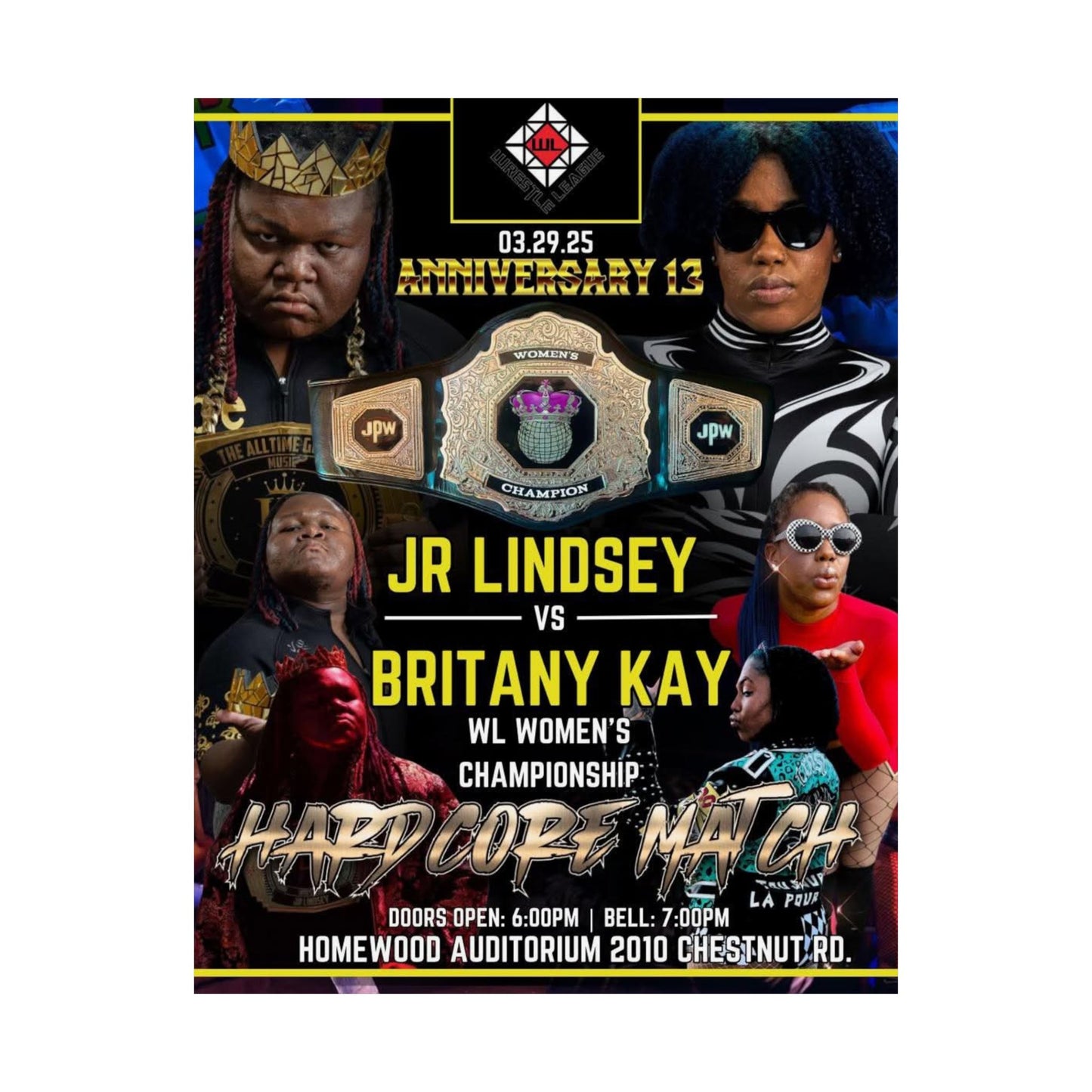 JR LINDSEY VS BRITANY KAY POSTER ( WOMENS CHAMPIONSHIP )