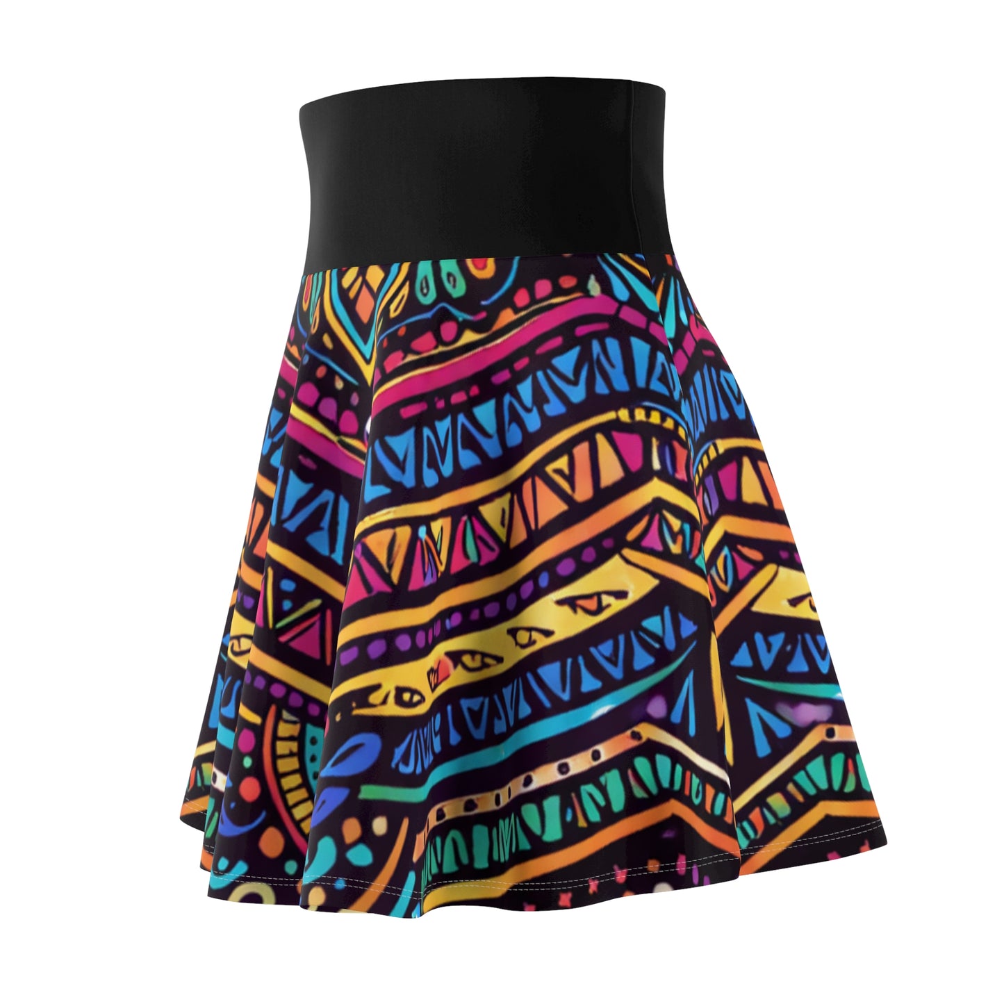GSA BY JR Boho Rainbow Tribal Skater Skirt