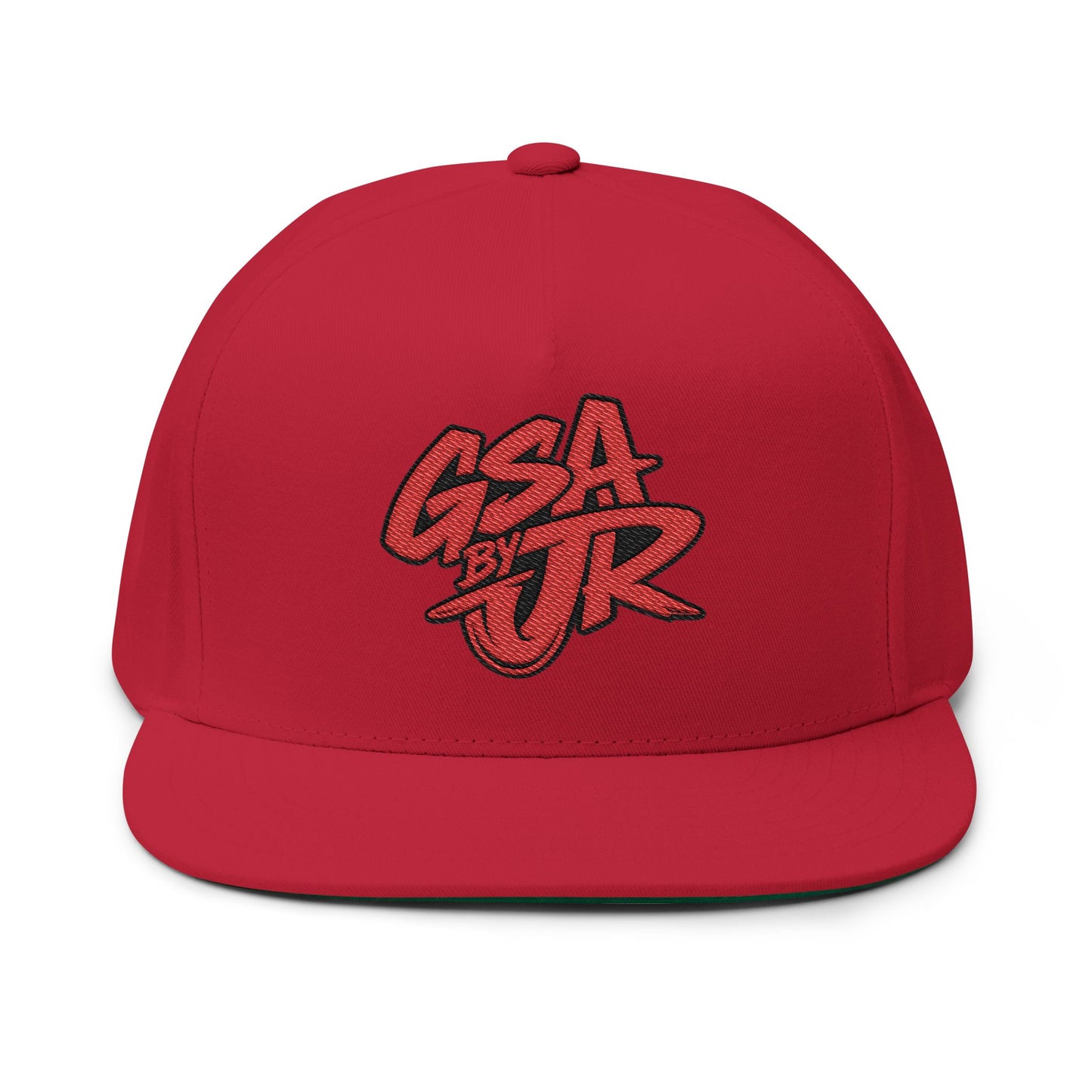 Red Graffiti Flat Bill Cap