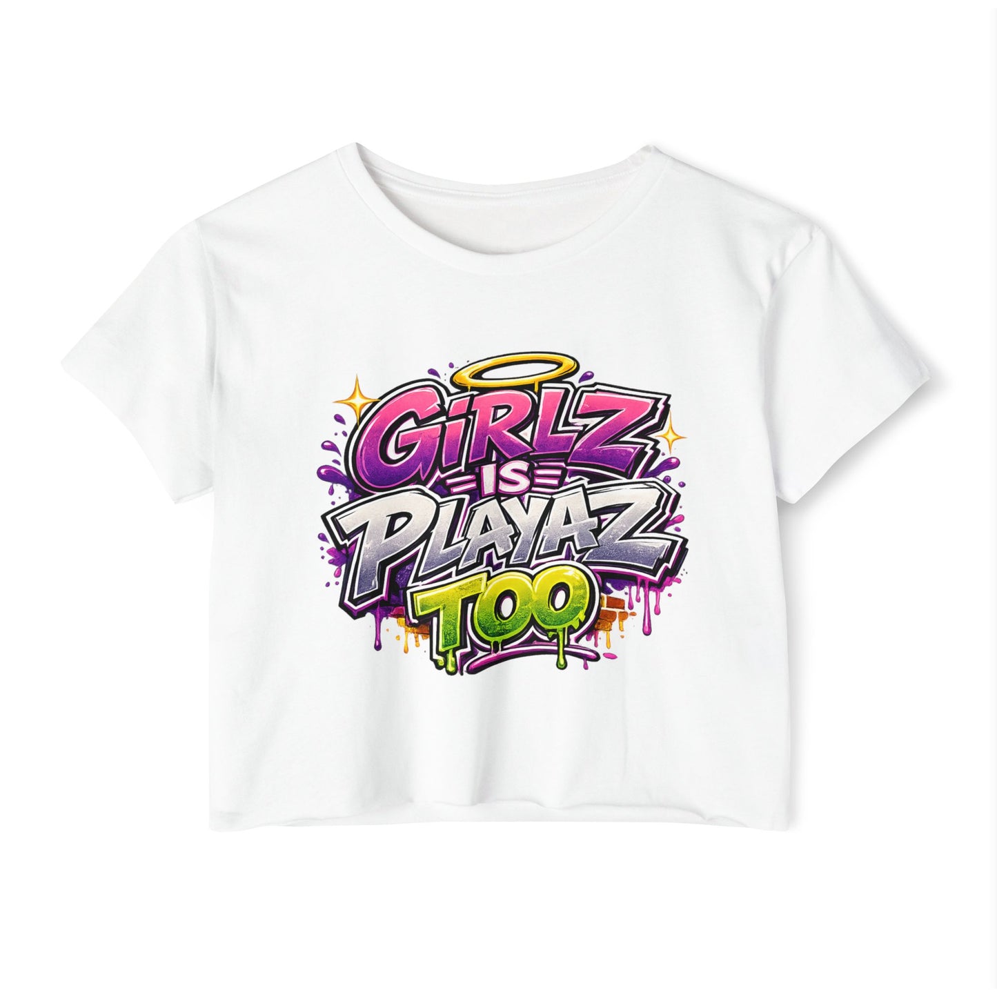 Girlz Is Playaz Too ' Cropped Tee