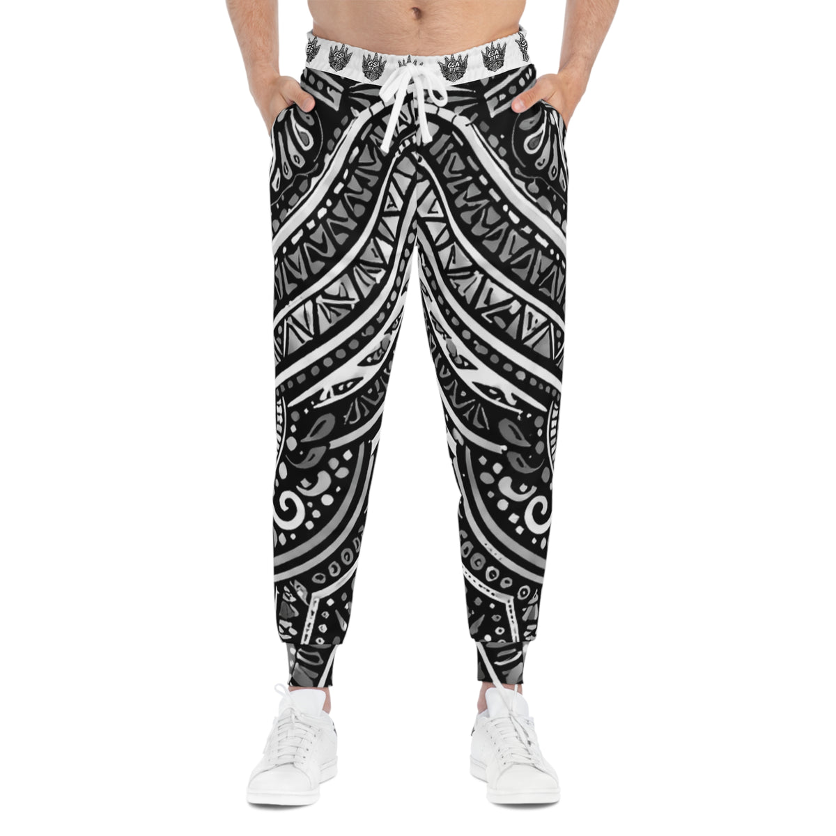 White Boho Tribal Joggers