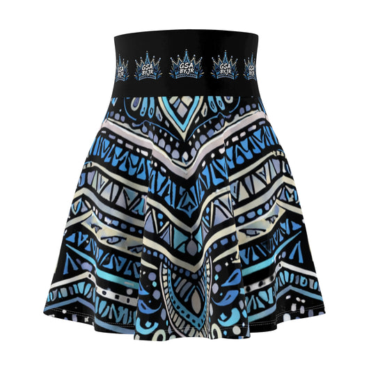 Blue Mandala Skater Skirt