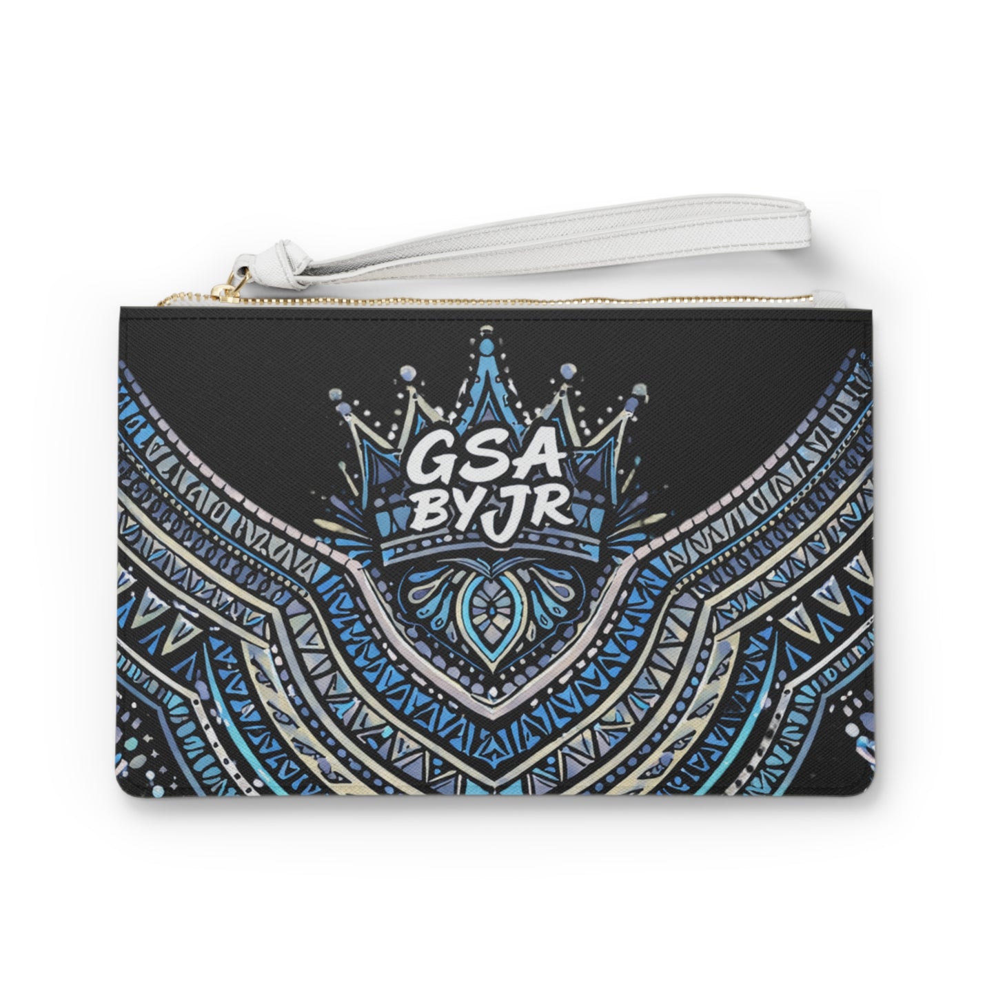 GSA BY JR Blue Mandala Crown Wristlet Clutch Bag