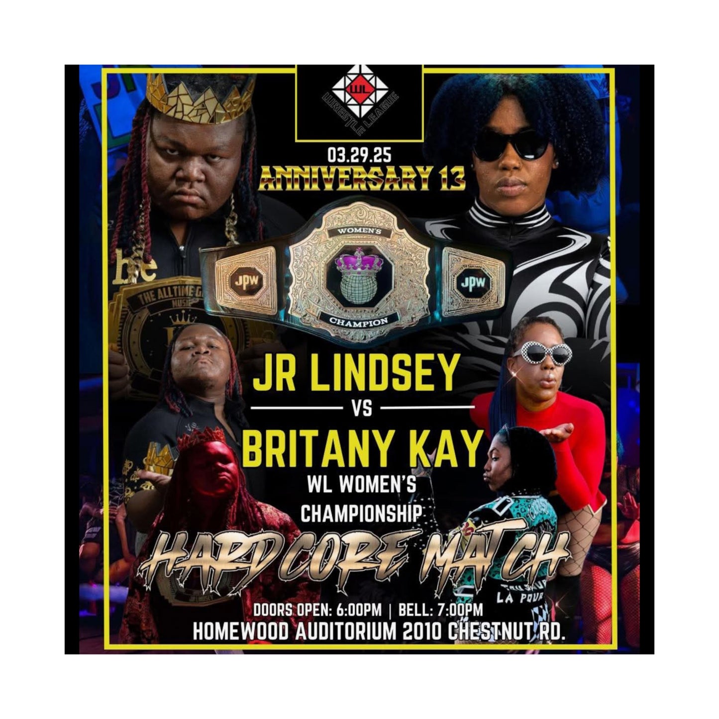 JR LINDSEY VS BRITANY KAY POSTER ( WOMENS CHAMPIONSHIP )