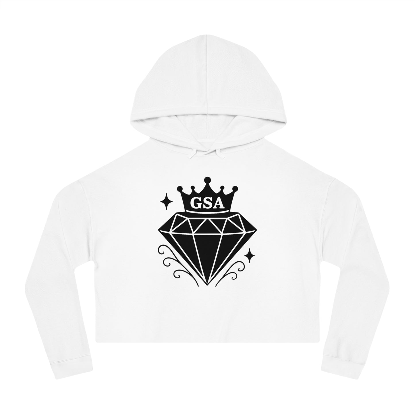 GSA BY JR Women's Cropped Hoodie - Black/ White