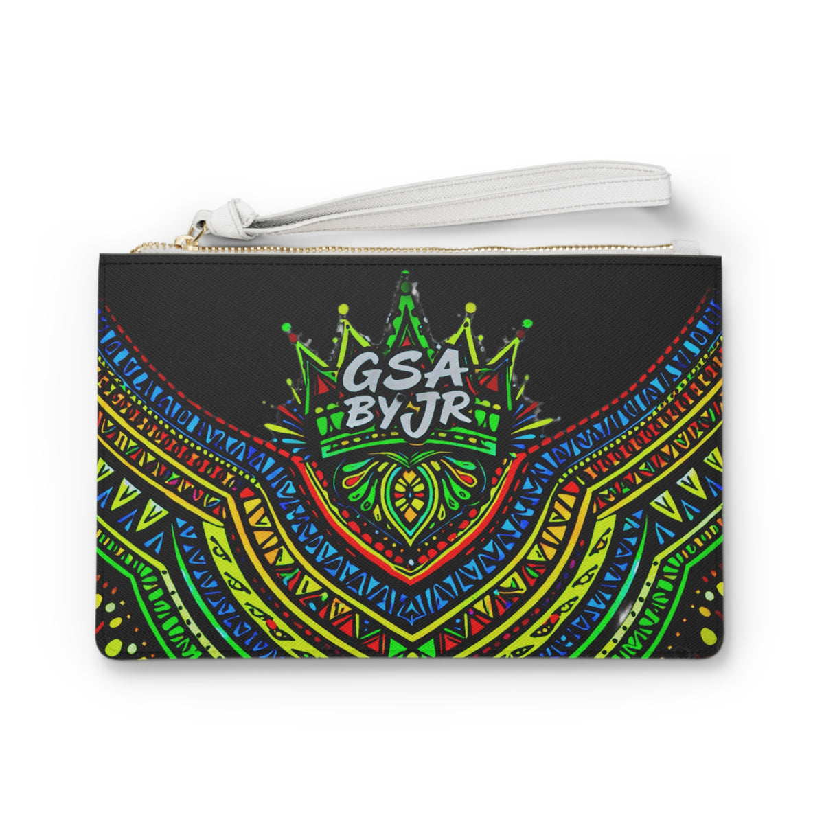 Tribal Neon Mandala Clutch Bag