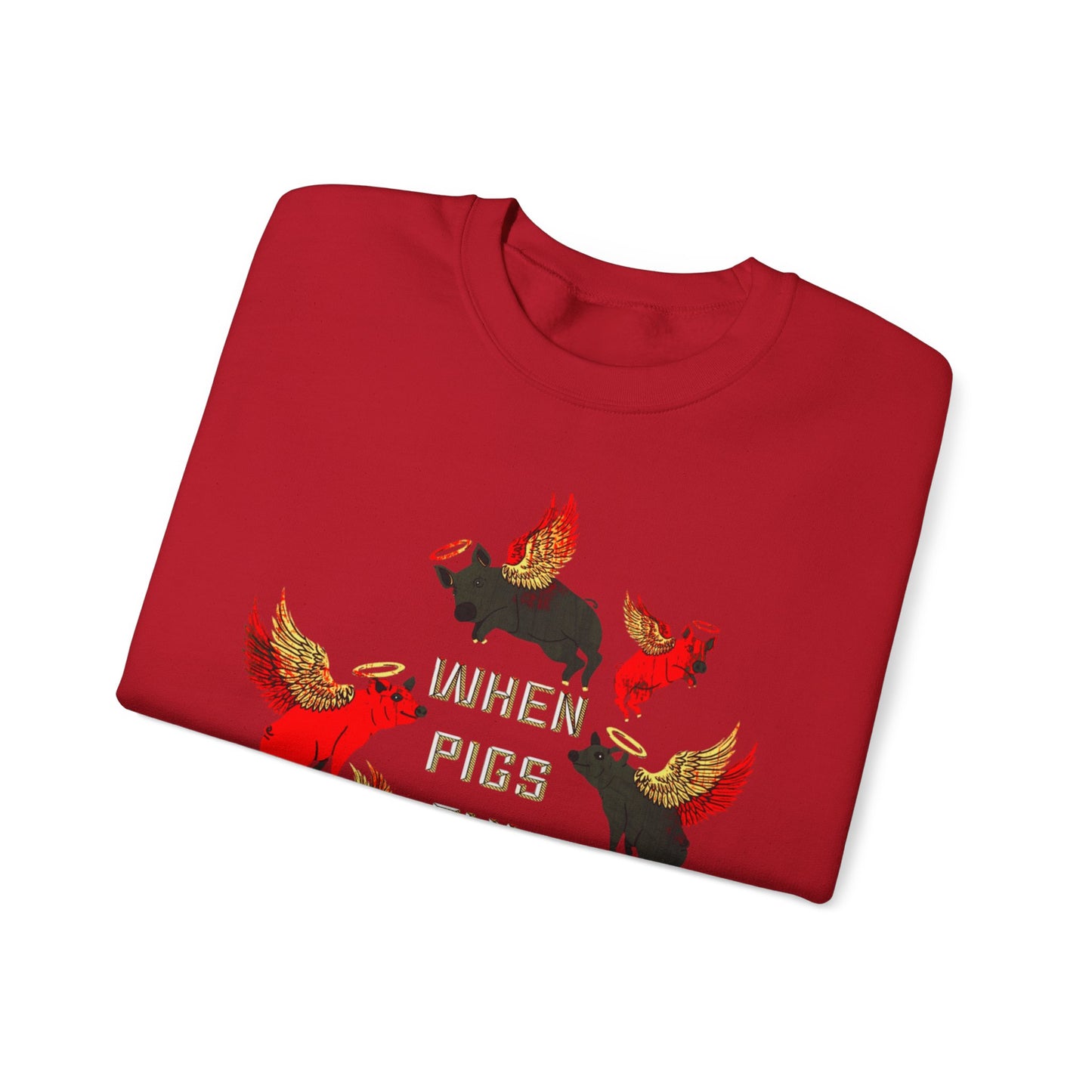 When Pigs Fly Sweatshirt ( Black/ Red )