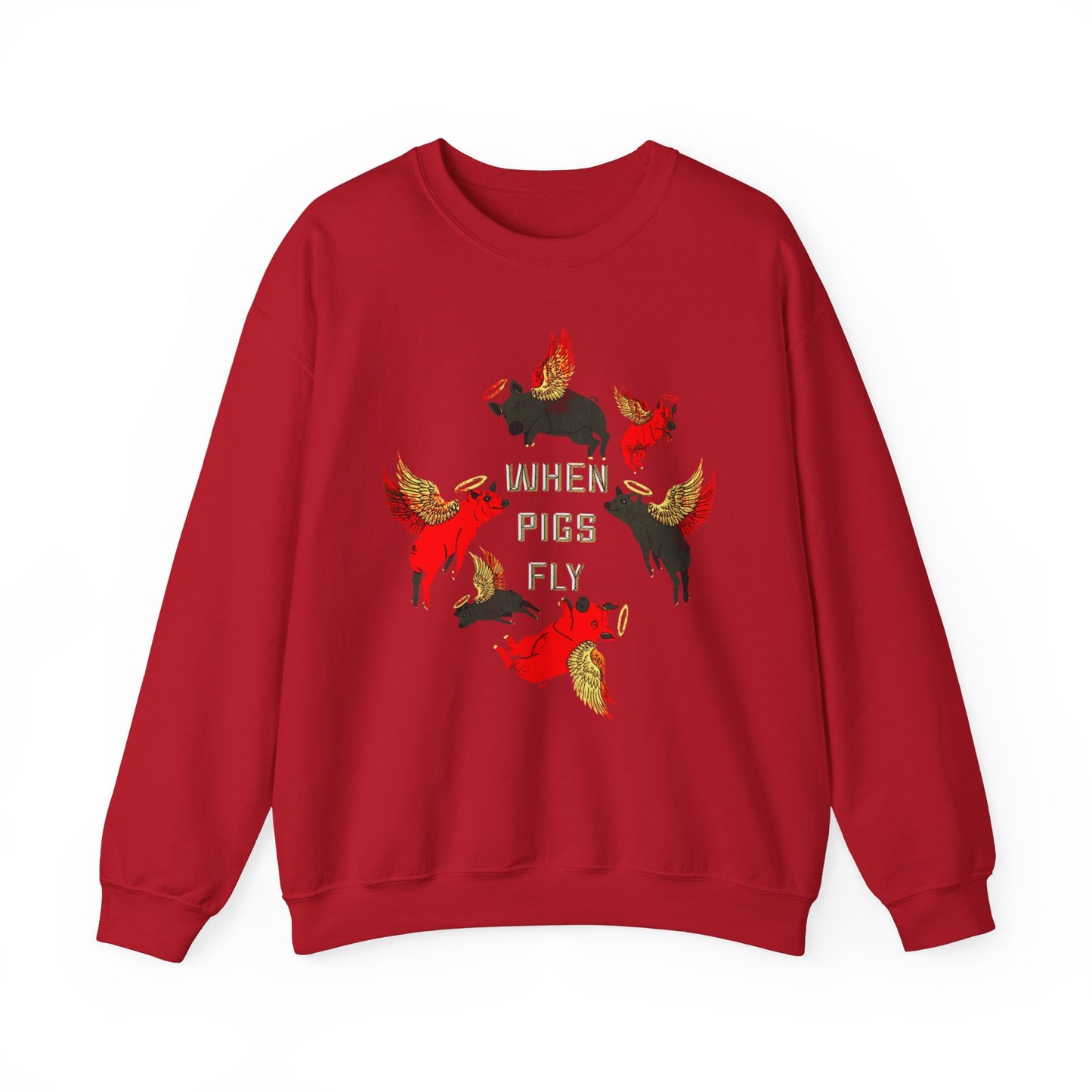 When Pigs Fly Sweatshirt ( Black/ Red )