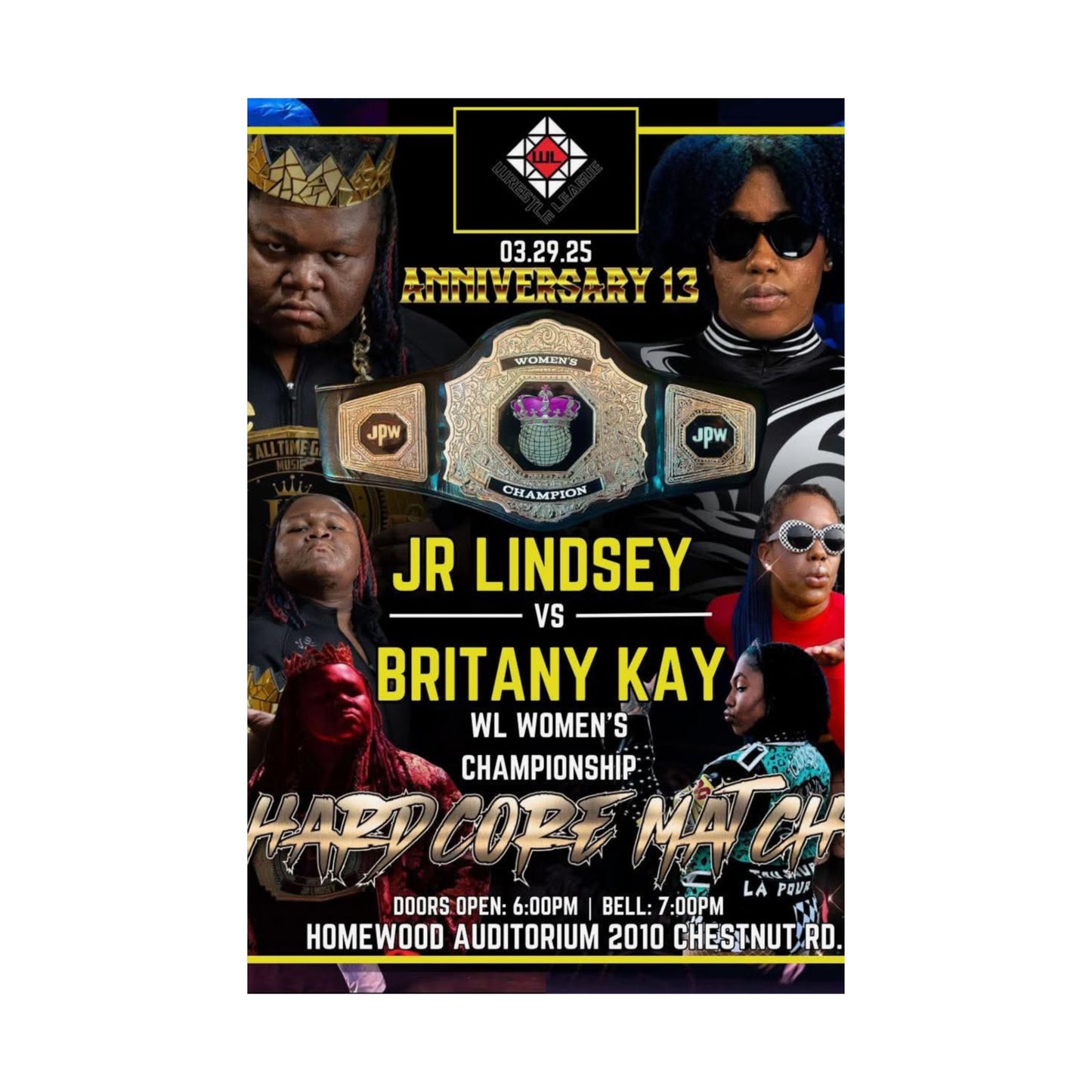 JR LINDSEY VS BRITANY KAY POSTER ( WOMENS CHAMPIONSHIP )