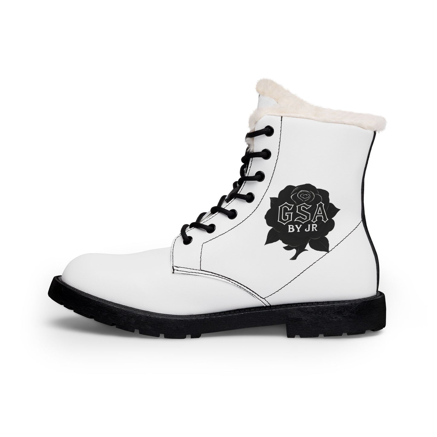 GSA GADOS - Men's White Fur Lined Leather Boots