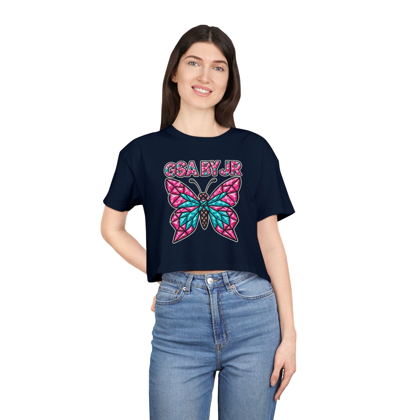 Butterfly Graphic Crop Tee