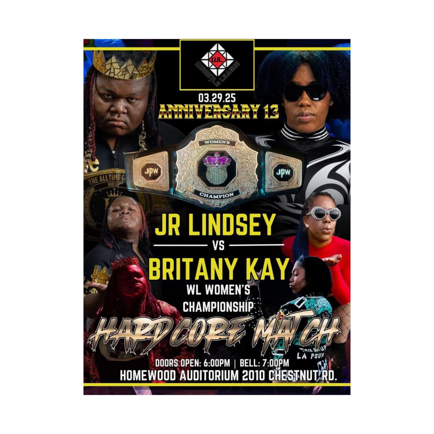 JR LINDSEY VS BRITANY KAY POSTER ( WOMENS CHAMPIONSHIP )