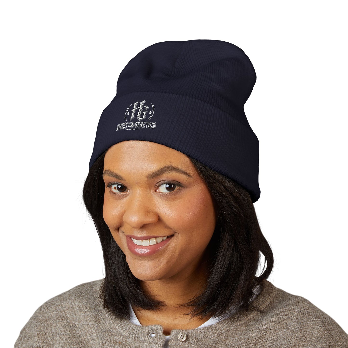 Hustla Genetics Embroidered Cuffed Beanie