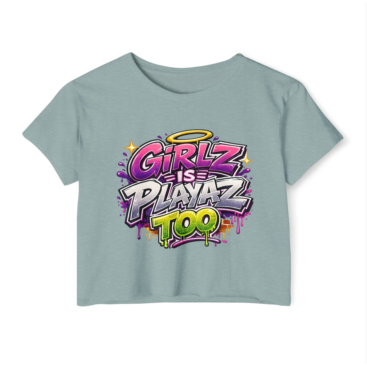 Girlz Is Playaz Too ' Cropped Tee