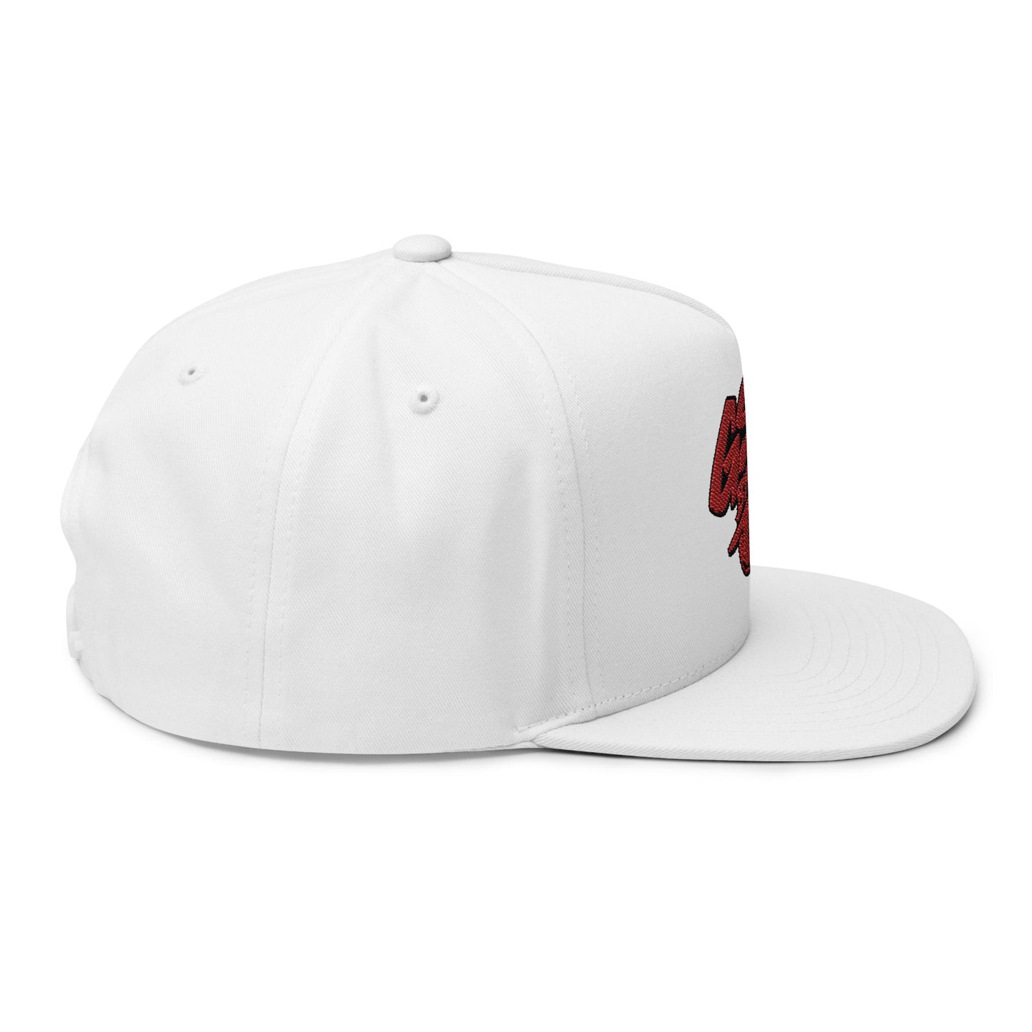 Red Graffiti Flat Bill Cap