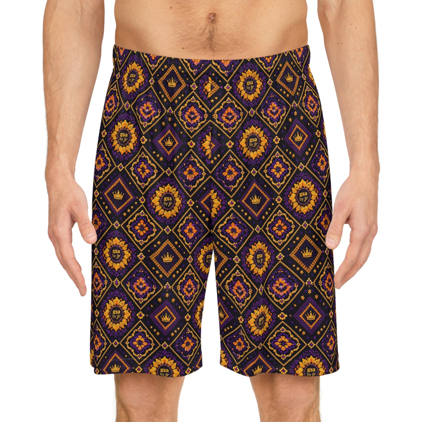 GSA BY JR Retro Purple & Gold Shorts
