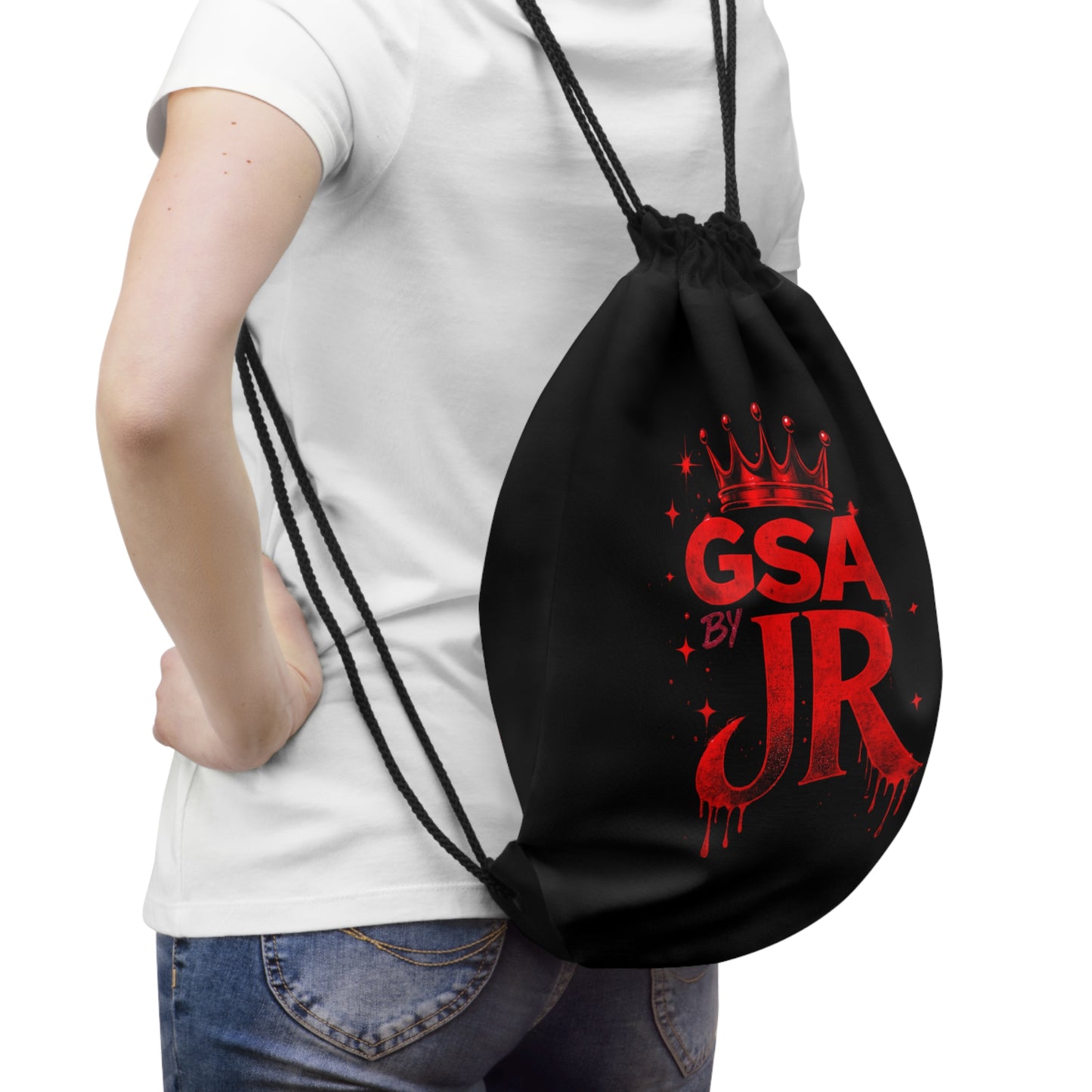 GSA BY JR Red Drawstring Bag
