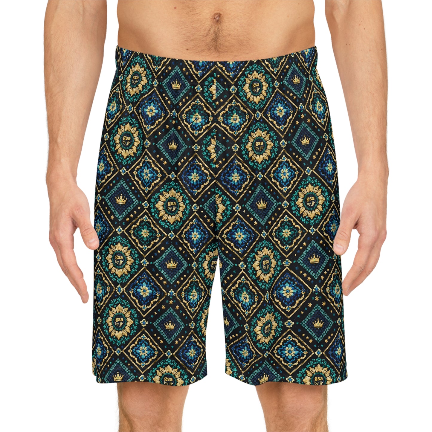 GSA BY JR Retro Blue & Gold Shorts