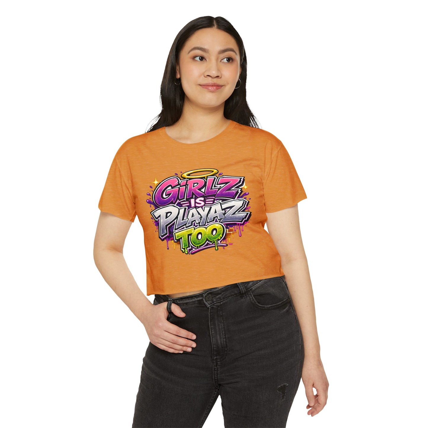Girlz Is Playaz Too ' Cropped Tee