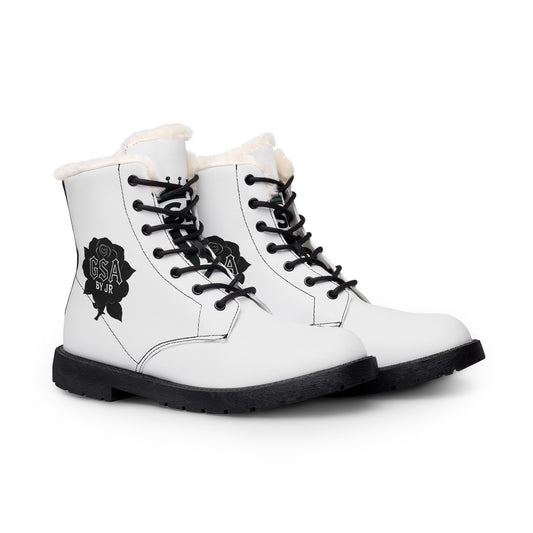 GSA GADOS - Men's White Fur Lined Leather Boots