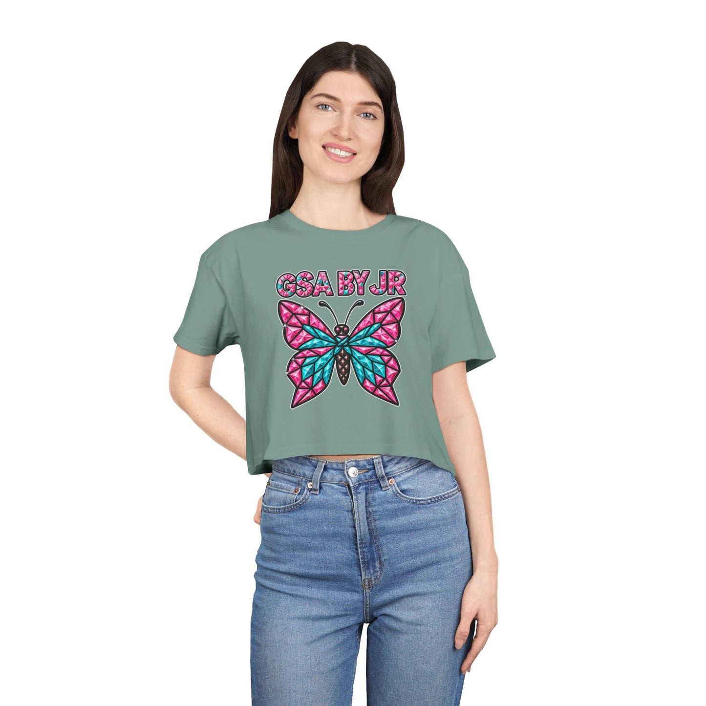 Butterfly Graphic Crop Tee