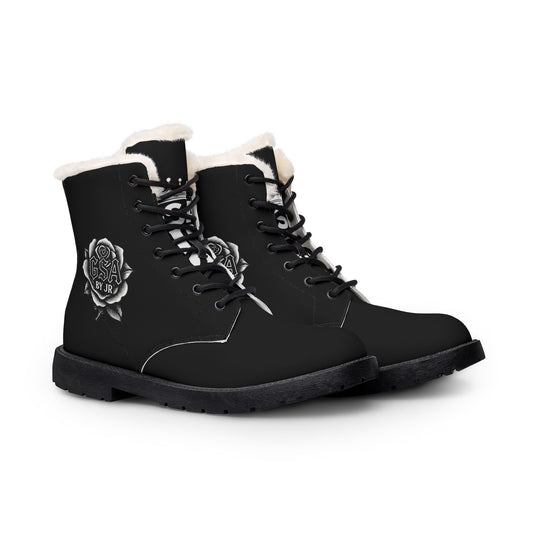 GSA GADOS - Men's Black Fur Lined Leather Boots