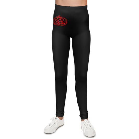 Youth Leggings - Red/ Black