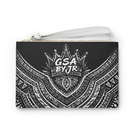 GSA BY JR Black White Boho Wristlet Clutch Bag