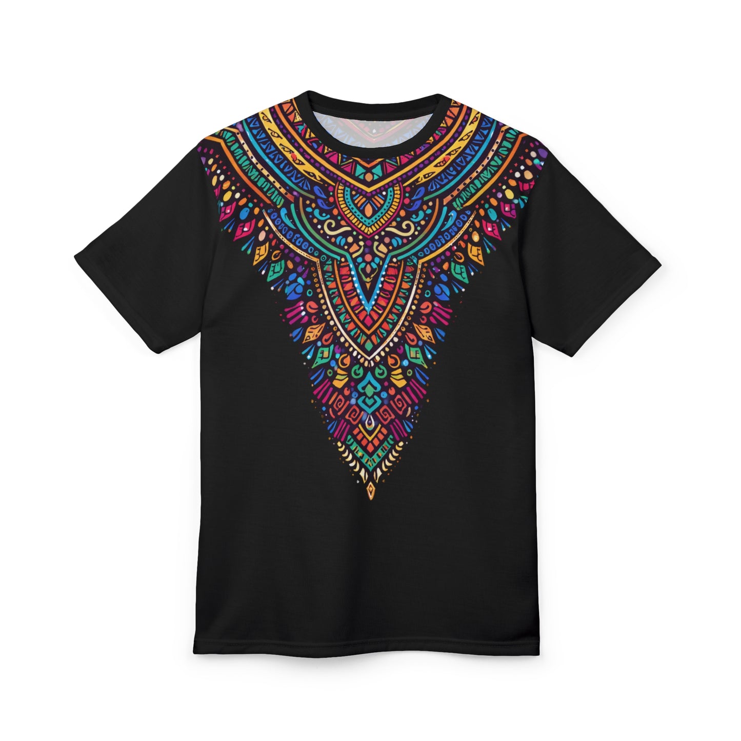 GSA BY JR Black Tribal Mandala V-Neck Tee