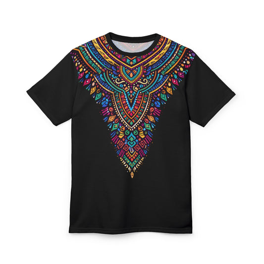 GSA BY JR Black Tribal Mandala V-Neck Tee