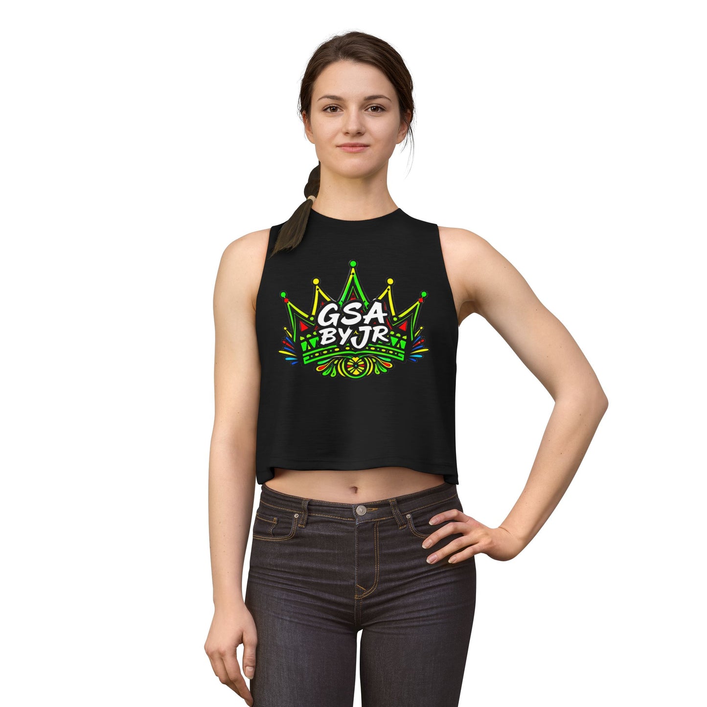 Tribal Neon Mandala Crop Top
