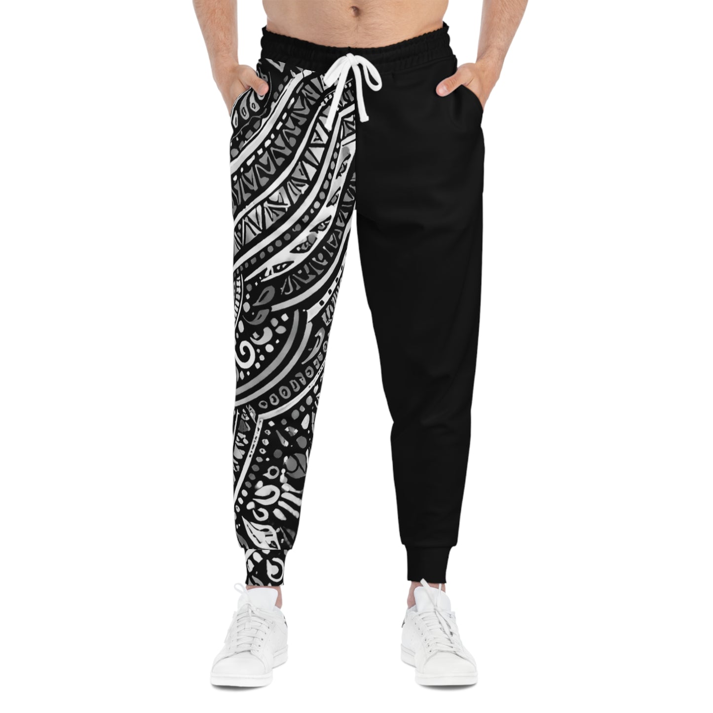 GSA BY JR Black & White Mandala Athletic Joggers