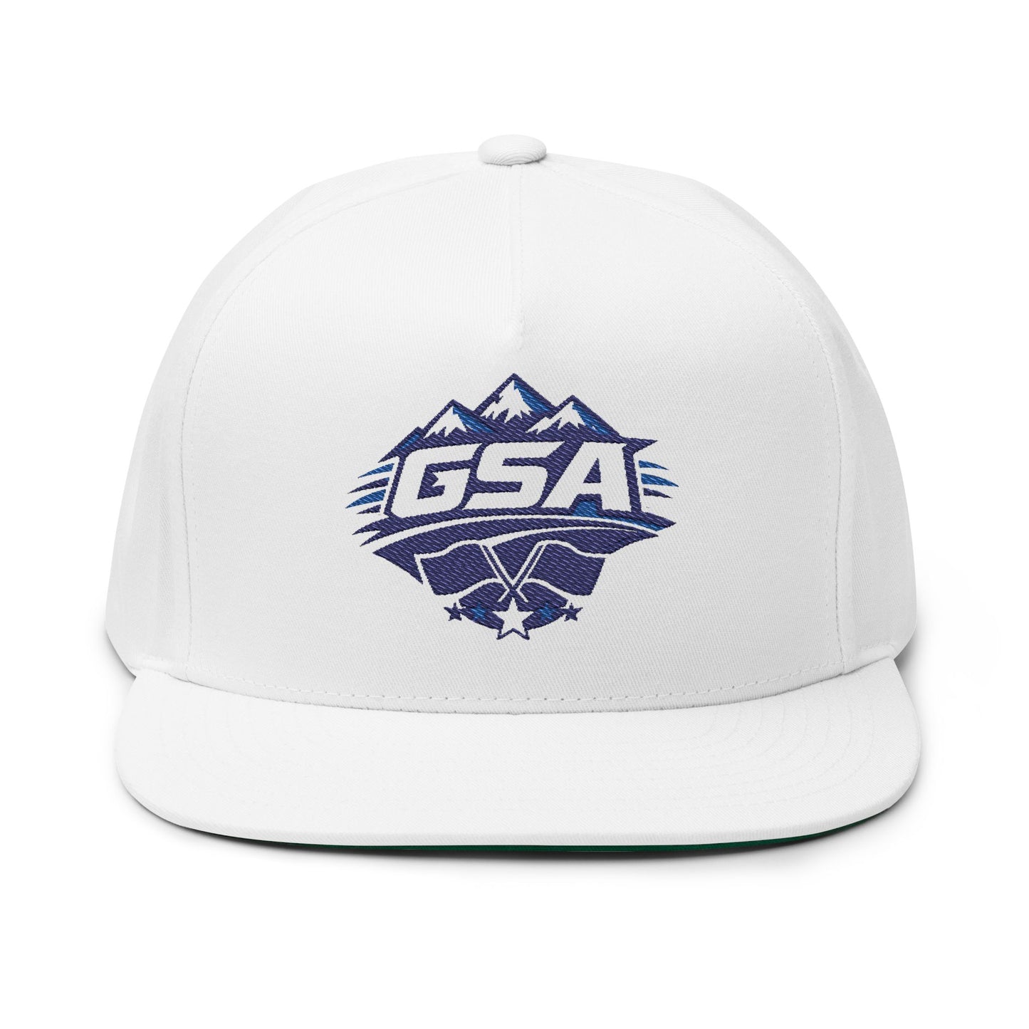 Embroidered Flat Bill Snapback
