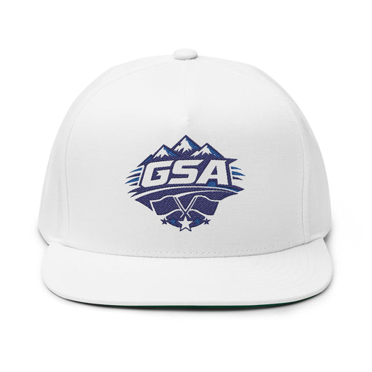 Embroidered Flat Bill Snapback