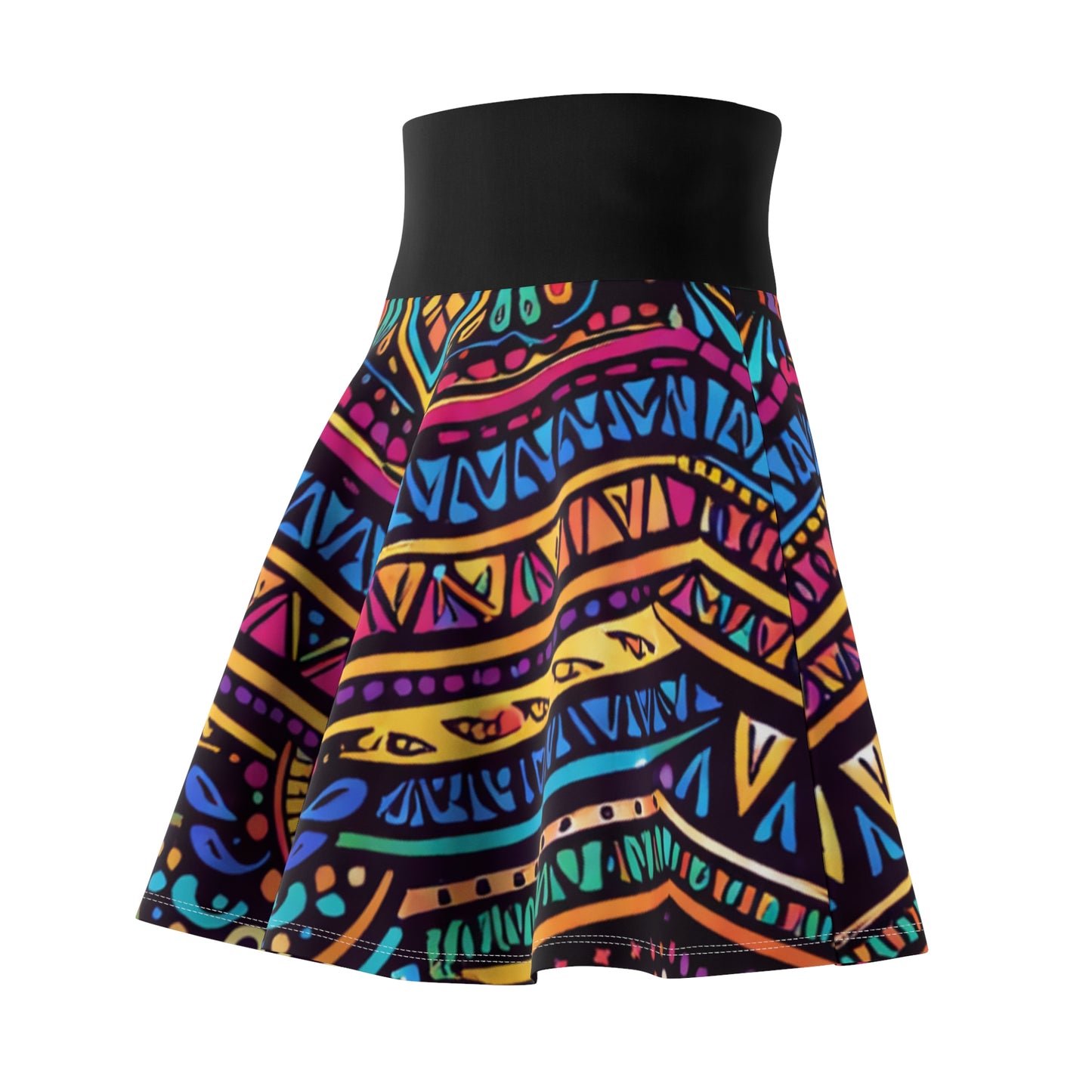 GSA BY JR Boho Rainbow Tribal Skater Skirt