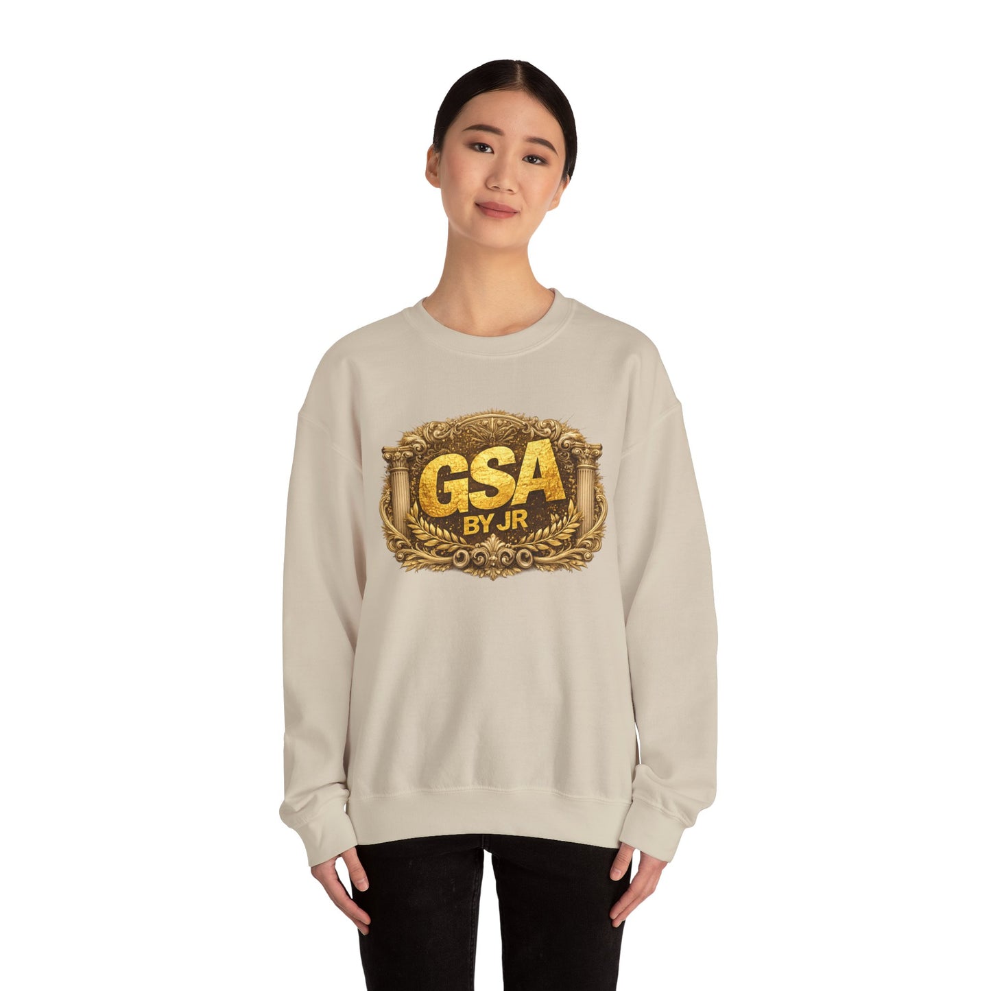 GSA BY JR Vintage Gold Emblem Crewneck Sweatshirt