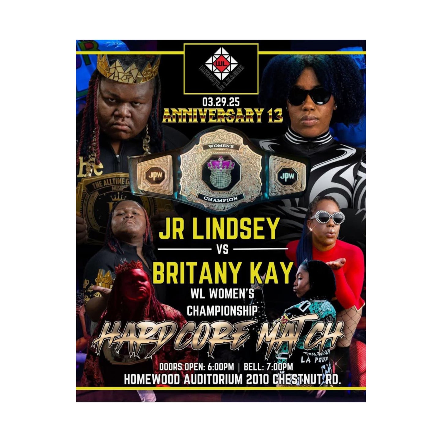 JR LINDSEY VS BRITANY KAY POSTER ( WOMENS CHAMPIONSHIP )